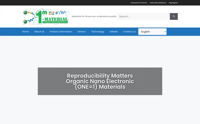 Screenshot of the 1-Material Website