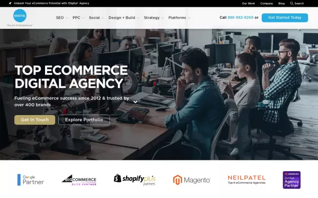 Screenshot of the 1Digital Agency Website