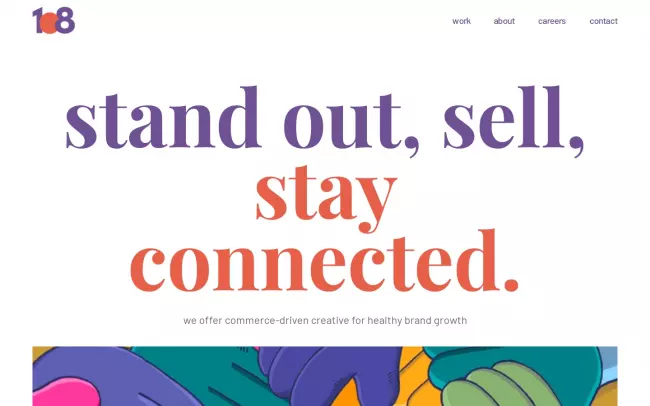 Screenshot of the 1o8 Website