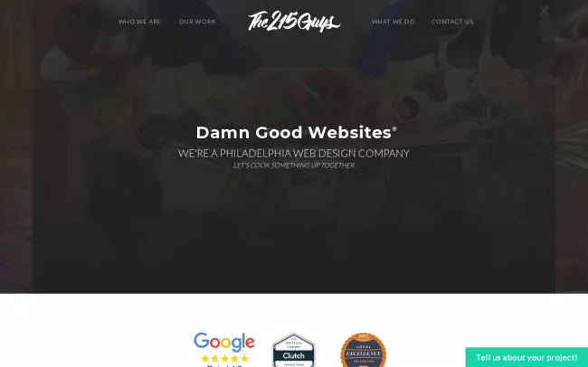 Screenshot of the The 215 Guys Website