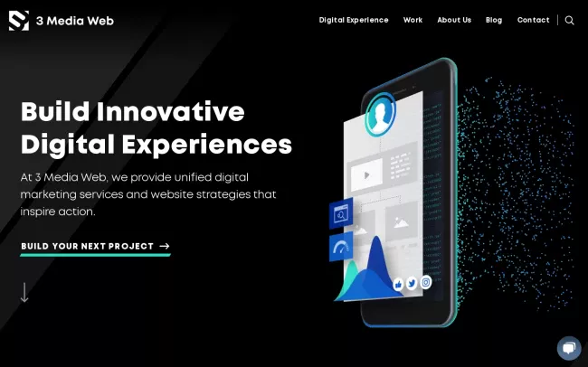 Screenshot of the 3 Media Web Website