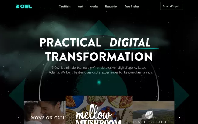 Screenshot of the 3 Owl Website
