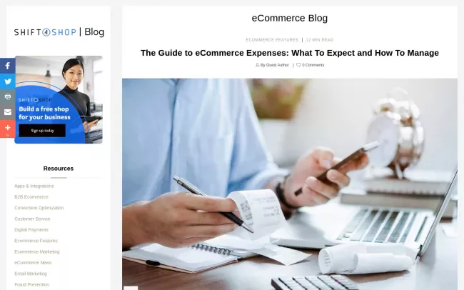 Screenshot of the 3dcart eCommerce Blog