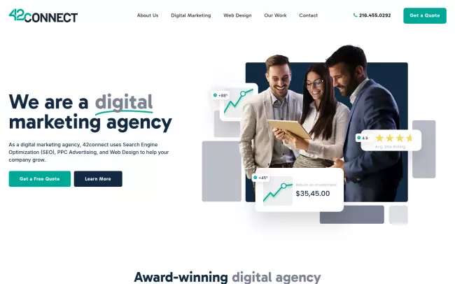 Screenshot of the 42connect Website