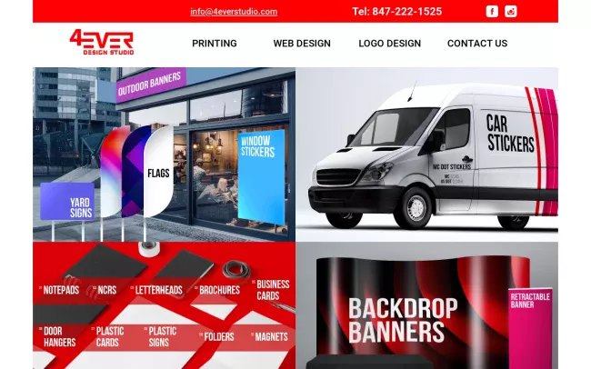Screenshot of the 4EVER Printing & Marketing Website