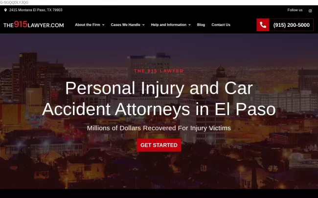 Screenshot of the The 915 Lawyer Website