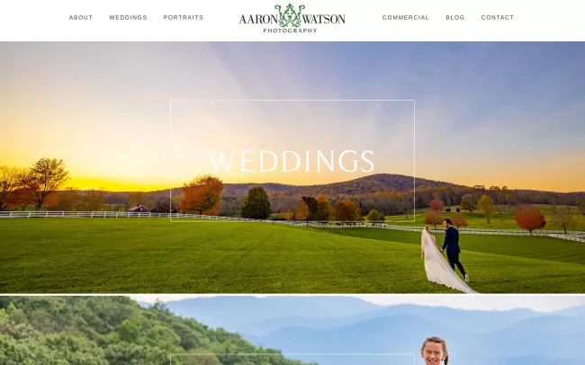 Screenshot of the Aaron Watson Photography Website