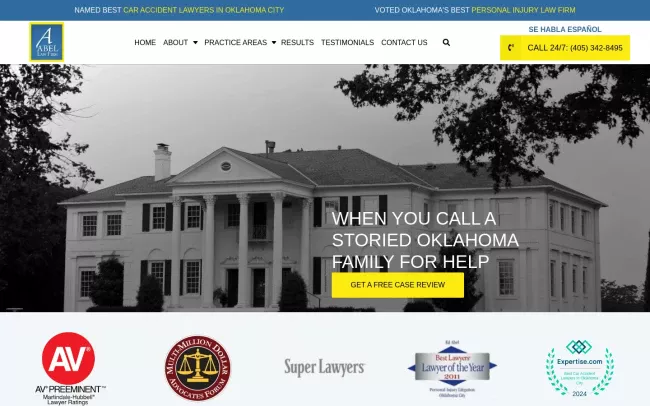 Screenshot of the Abel Law Firm Website