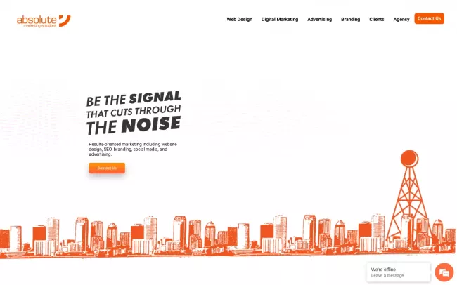 Screenshot of the Absolute Marketing Solutions Website