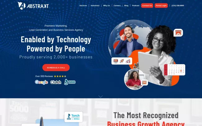 Screenshot of the Abstrakt Marketing Group Website