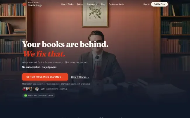 Screenshot of the Accounting Ketchup Website