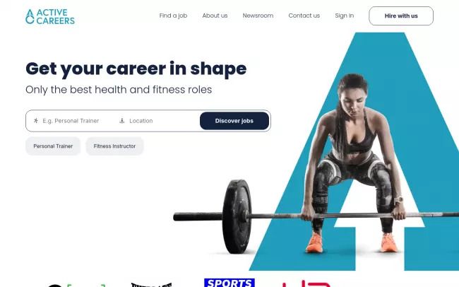 Screenshot of the Active Careers Website