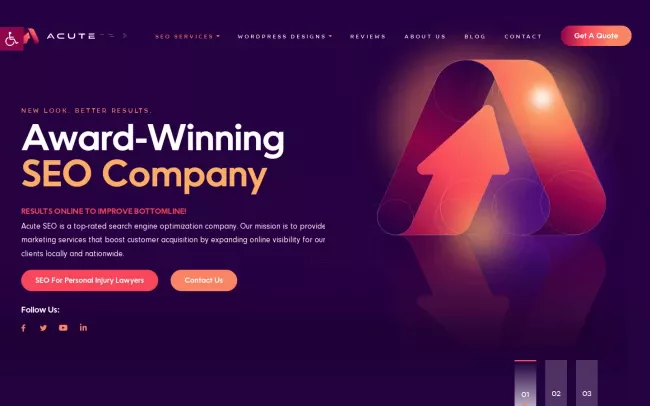 Screenshot of the Acute SEO Website