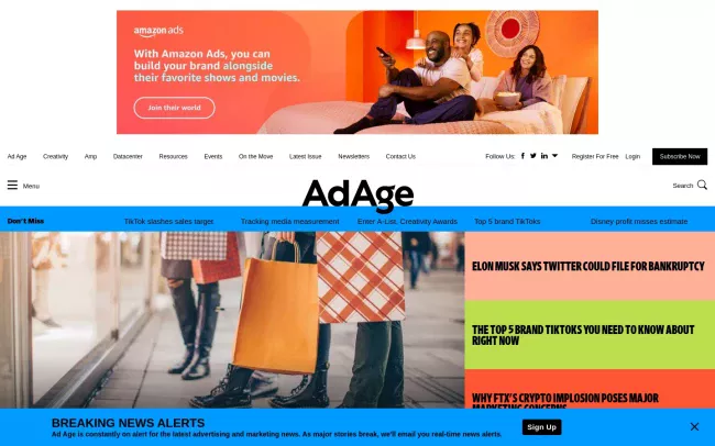 Screenshot of the Ad Age Blog
