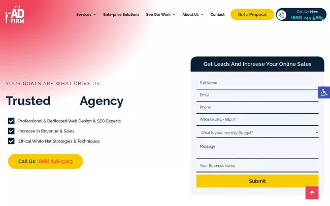 Screenshot of the The Ad Firm Website