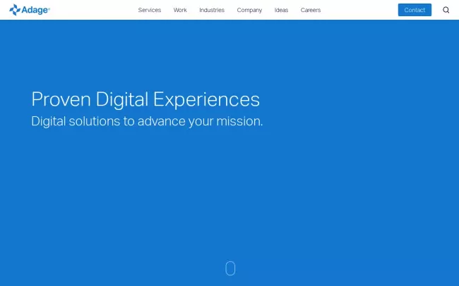 Screenshot of the Adage Technologies Website