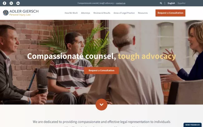 Screenshot of the Adler Giersch PS Website