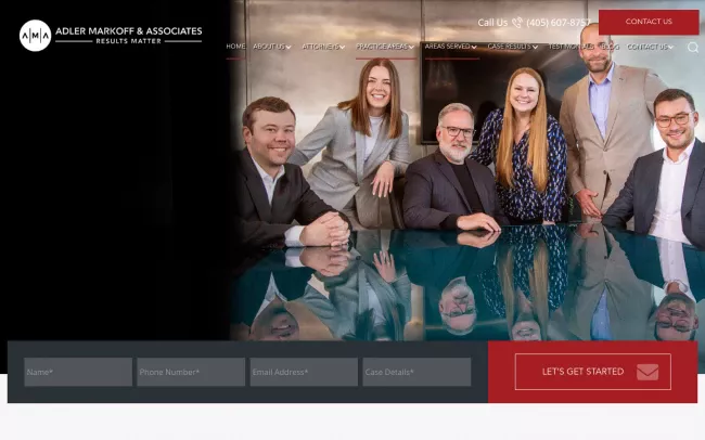 Screenshot of the Adler Markoff and Associates Website