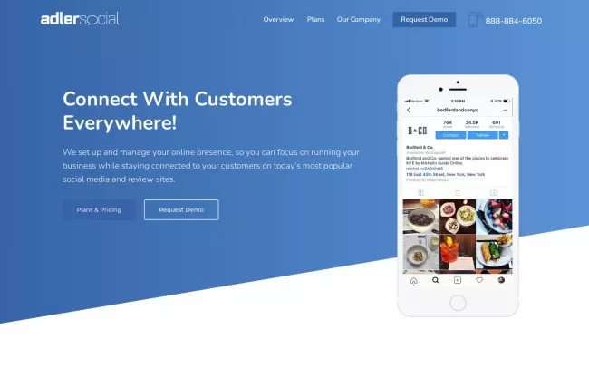 Screenshot of the Adler Social Website