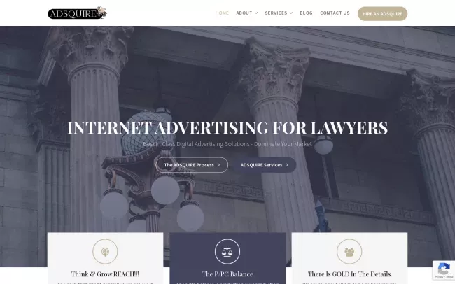 Screenshot of the ADSQUIRE Website