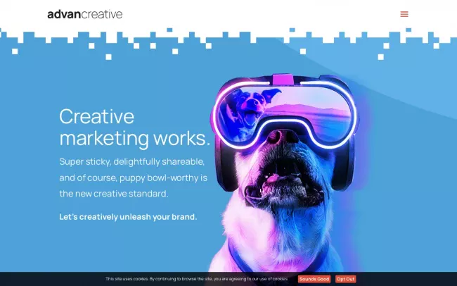Screenshot of the advancreative Website