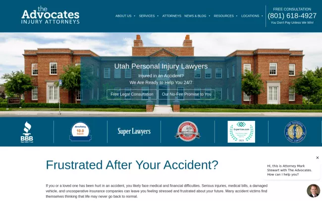 Screenshot of the The Advocates Website