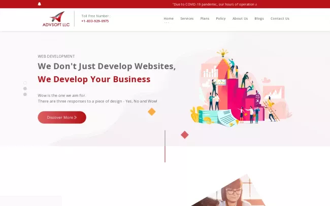 Screenshot of the ADVSoft LLC Website