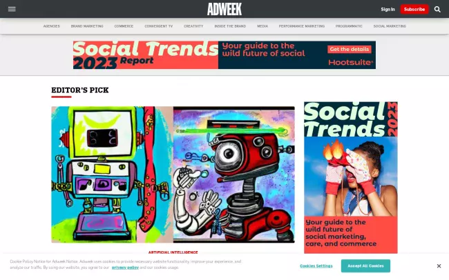 Screenshot of the Adweek Blog