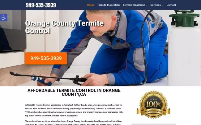 Screenshot of the Affordable Termite Control Website