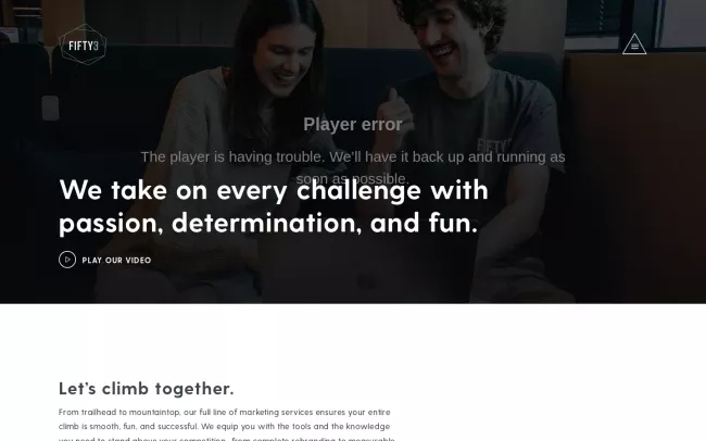 Screenshot of the Agency FIFTY3 Website