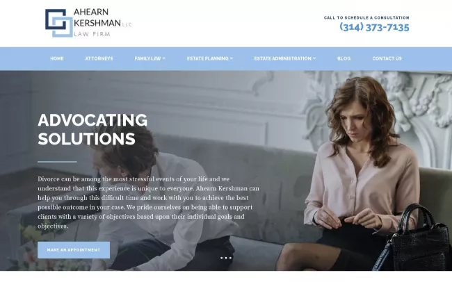 Screenshot of the Ahearn Kershman Law Firm Website