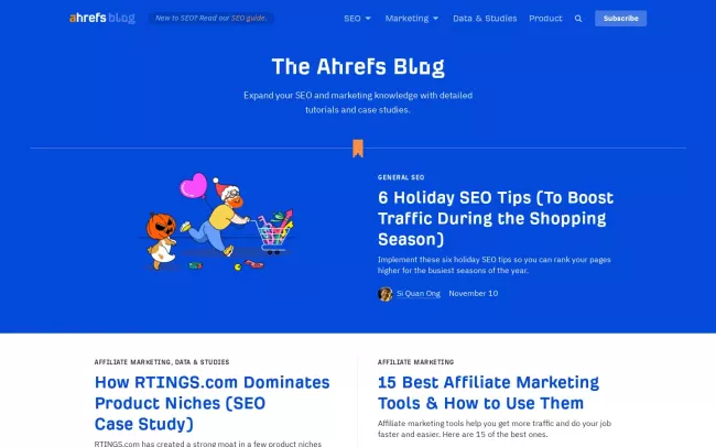 Screenshot of the The Ahrefs Blog