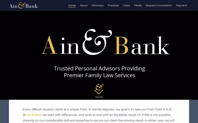 Screenshot of the Ain & Bank, P.C. Website