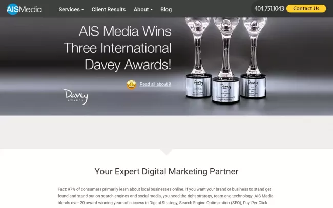 Screenshot of the AIS Media Website