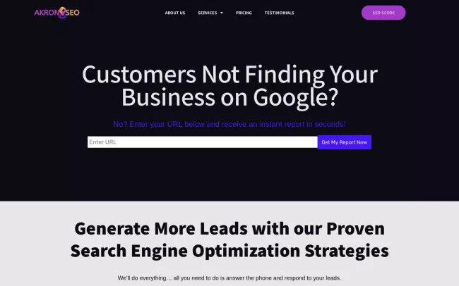 Screenshot of the Melissa Ritter - Akron SEO Services Website