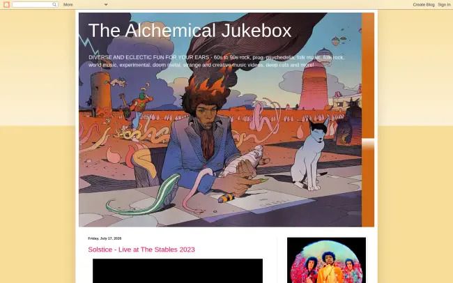 Screenshot of the The Alchemical Jukebox Blog