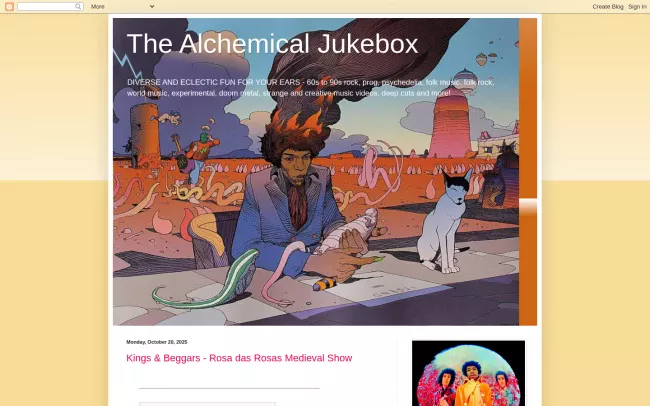 Screenshot of the The Alchemical Jukebox Blog