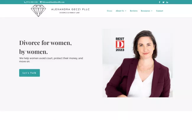 Screenshot of the Alexandra Geczi PLLC Website
