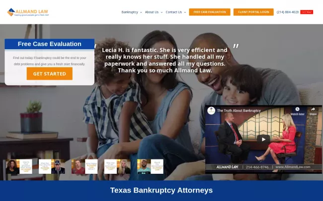 Screenshot of the Allmand Law Website