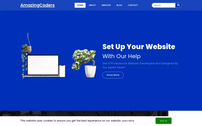 Screenshot of the AmazingCoders Website