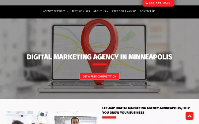 Screenshot of the AMP Digital Agency Website