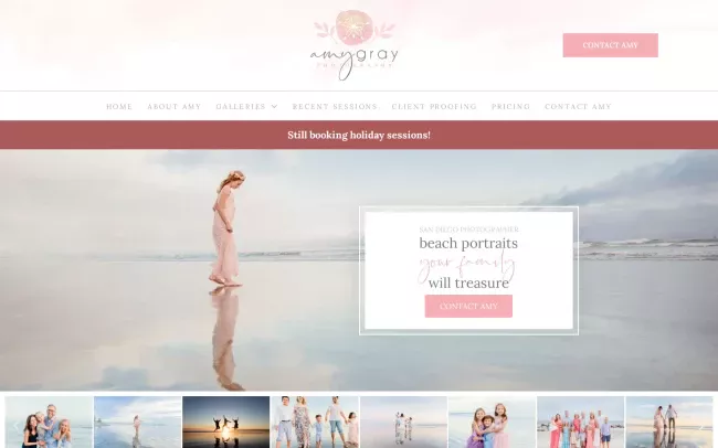 Screenshot of the Amy Gray Photography Website