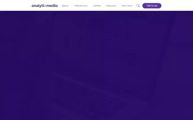 Screenshot of the Analytix Media Website