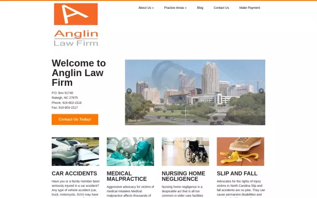 Screenshot of the Anglin Law Firm, PLLC Website