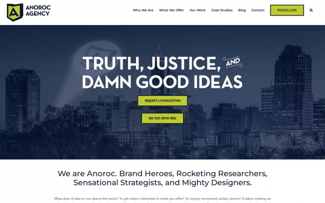 Screenshot of the Anoroc Agency Website