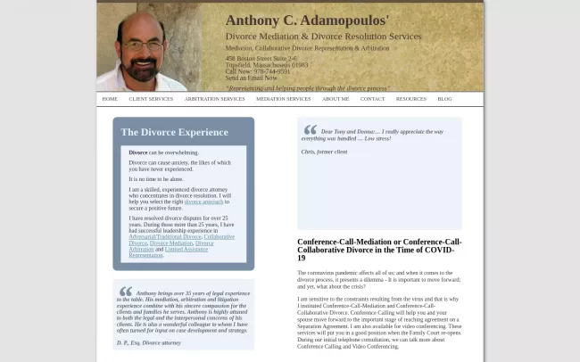 Screenshot of the Anthony C. Adamopoulos Website