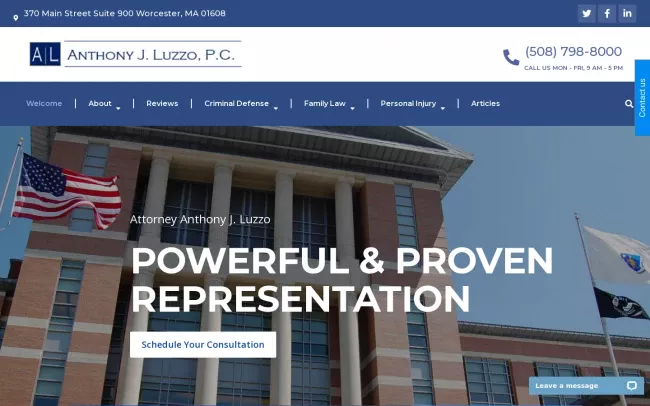 Screenshot of the Anthony J. Luzzo, P.C. Website