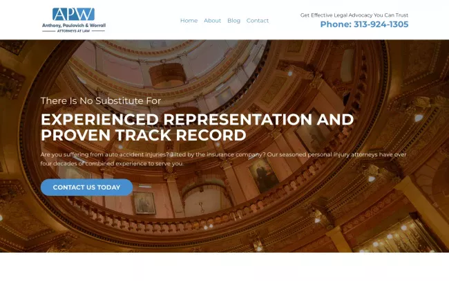 Screenshot of the Anthony, Paulovich & Worrall Website