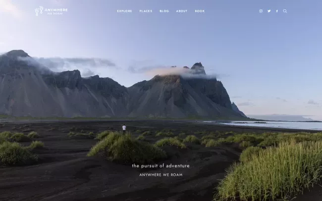 Screenshot of the Anywhere We Roam Blog