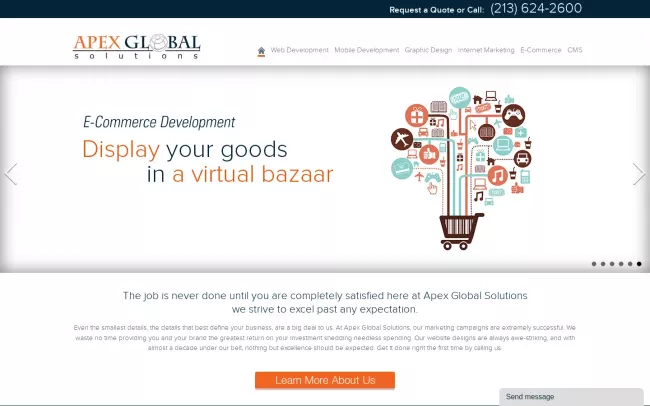 Screenshot of the Apex Global Solutions Website